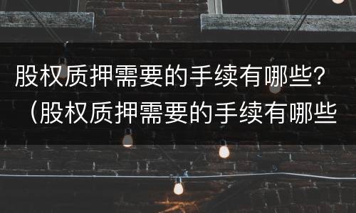 股权质押需要的手续有哪些？（股权质押需要的手续有哪些东西）