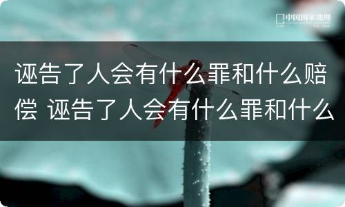 诬告了人会有什么罪和什么赔偿 诬告了人会有什么罪和什么赔偿呢