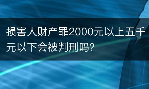 损害人财产罪2000元以上五千元以下会被判刑吗？