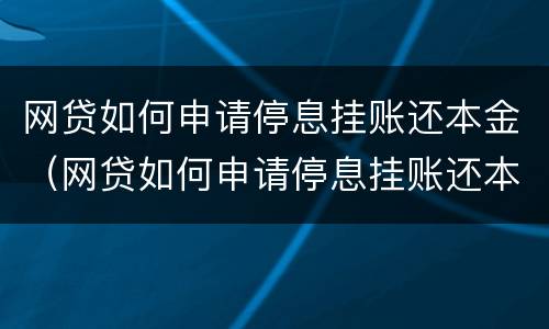 网贷如何申请停息挂账还本金（网贷如何申请停息挂账还本金呢）