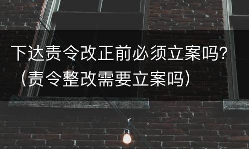 下达责令改正前必须立案吗？（责令整改需要立案吗）
