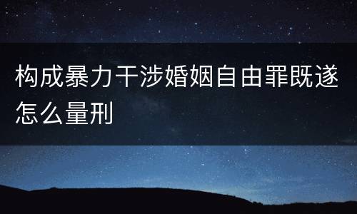 构成暴力干涉婚姻自由罪既遂怎么量刑