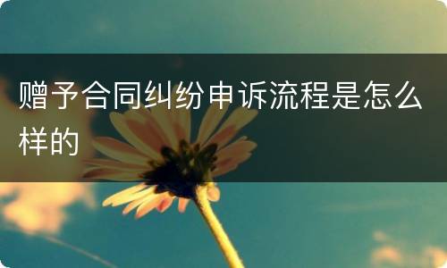 赠予合同纠纷申诉流程是怎么样的