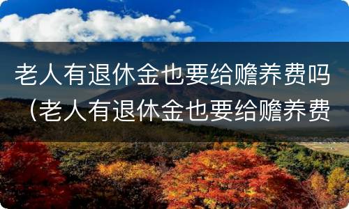 老人有退休金也要给赡养费吗（老人有退休金也要给赡养费吗知乎）