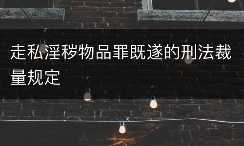 走私淫秽物品罪既遂的刑法裁量规定