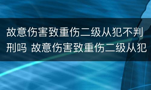 故意伤害致重伤二级从犯不判刑吗 故意伤害致重伤二级从犯不判刑吗判几年