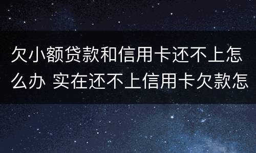 欠小额贷款和信用卡还不上怎么办 实在还不上信用卡欠款怎么办
