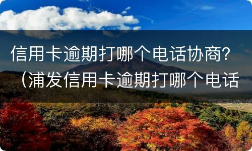 信用卡逾期打哪个电话协商？（浦发信用卡逾期打哪个电话协商）