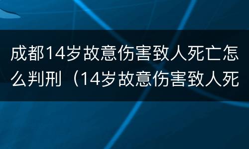 成都14岁故意伤害致人死亡怎么判刑（14岁故意伤害致人死亡 判决）