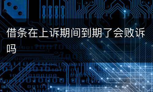 借条在上诉期间到期了会败诉吗