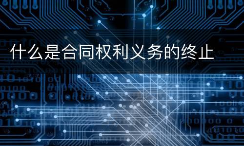 什么是合同权利义务的终止