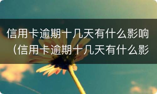信用卡逾期十几天有什么影响（信用卡逾期十几天有什么影响没）