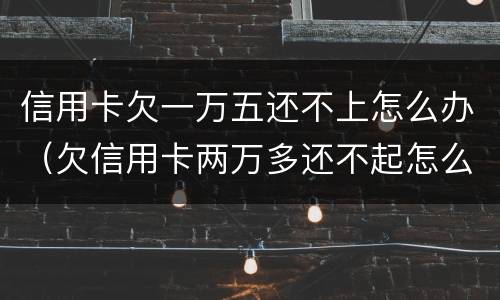 信用卡欠一万五还不上怎么办（欠信用卡两万多还不起怎么办）