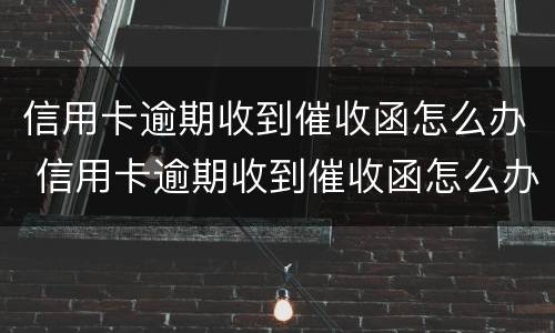 信用卡逾期收到催收函怎么办 信用卡逾期收到催收函怎么办理