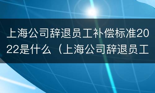 上海公司辞退员工补偿标准2022是什么（上海公司辞退员工补偿标准2022是什么意思）