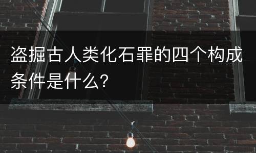 盗掘古人类化石罪的四个构成条件是什么？