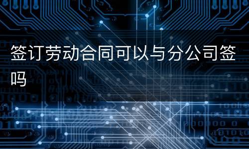 签订劳动合同可以与分公司签吗