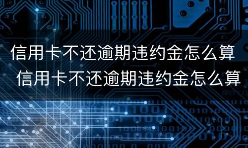 信用卡不还逾期违约金怎么算 信用卡不还逾期违约金怎么算的