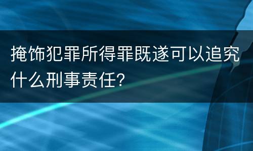 掩饰犯罪所得罪既遂可以追究什么刑事责任？