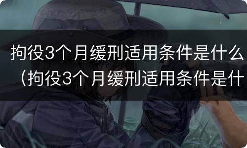 拘役3个月缓刑适用条件是什么（拘役3个月缓刑适用条件是什么意思）