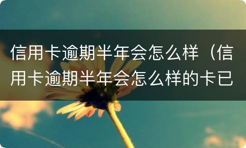 信用卡逾期半年会怎么样（信用卡逾期半年会怎么样的卡已冻结）