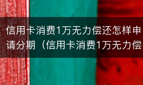 信用卡消费1万无力偿还怎样申请分期（信用卡消费1万无力偿还怎样申请分期还款）