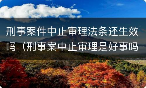 刑事案件中止审理法条还生效吗（刑事案中止审理是好事吗）