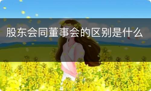 股东会同董事会的区别是什么