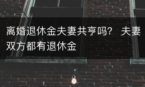 离婚退休金夫妻共亨吗？ 夫妻双方都有退休金