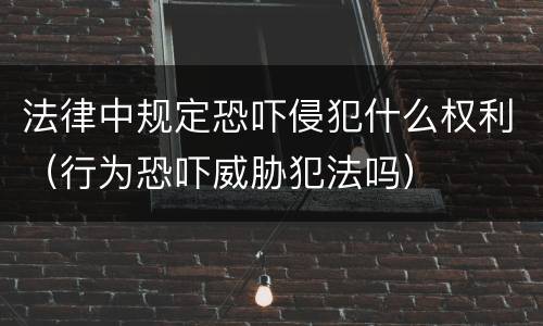 法律中规定恐吓侵犯什么权利（行为恐吓威胁犯法吗）
