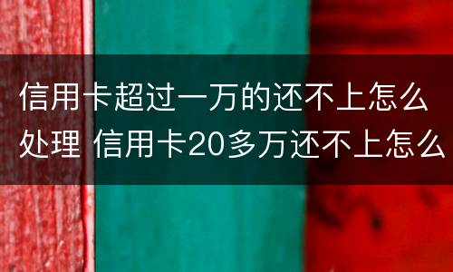 信用卡超过一万的还不上怎么处理 信用卡20多万还不上怎么办