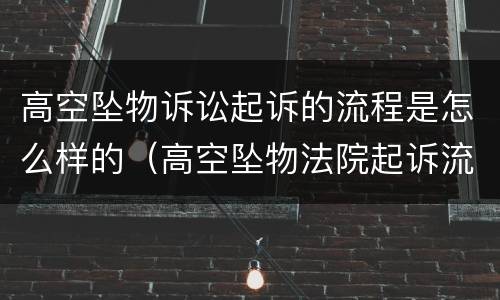高空坠物诉讼起诉的流程是怎么样的（高空坠物法院起诉流程）