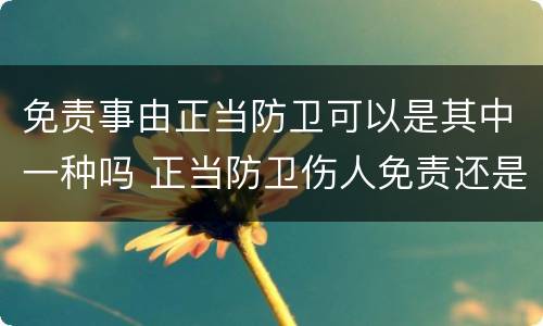 免责事由正当防卫可以是其中一种吗 正当防卫伤人免责还是无责