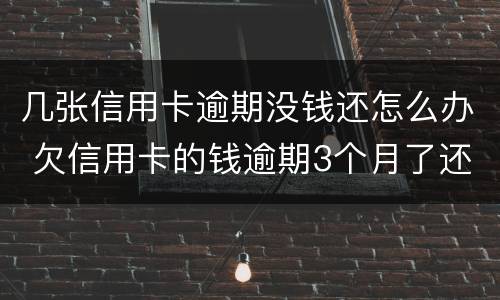 几张信用卡逾期没钱还怎么办 欠信用卡的钱逾期3个月了还不上怎么办