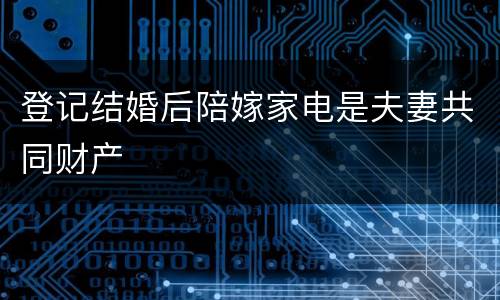 登记结婚后陪嫁家电是夫妻共同财产