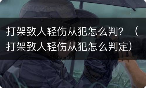 打架致人轻伤从犯怎么判？（打架致人轻伤从犯怎么判定）