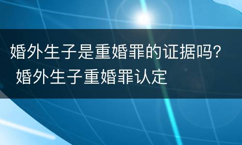 婚外生子是重婚罪的证据吗？ 婚外生子重婚罪认定