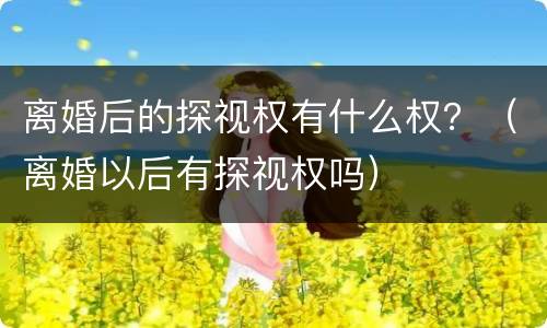 离婚后的探视权有什么权？（离婚以后有探视权吗）