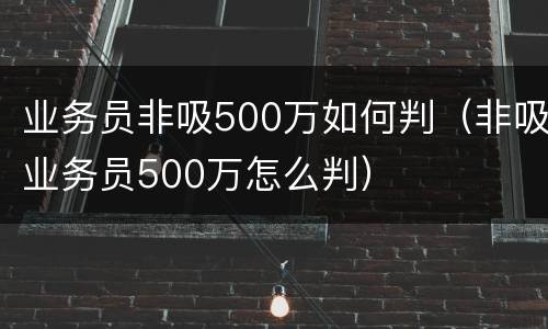 业务员非吸500万如何判（非吸业务员500万怎么判）