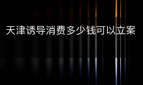 天津诱导消费多少钱可以立案