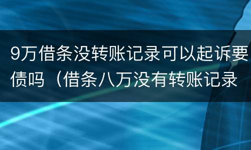 9万借条没转账记录可以起诉要债吗（借条八万没有转账记录）