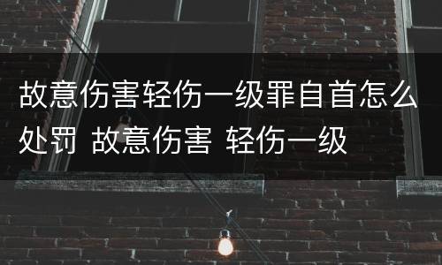故意伤害轻伤一级罪自首怎么处罚 故意伤害 轻伤一级