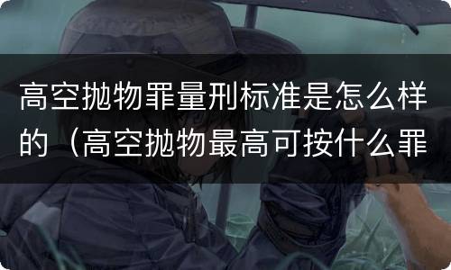 高空抛物罪量刑标准是怎么样的（高空抛物最高可按什么罪入刑）