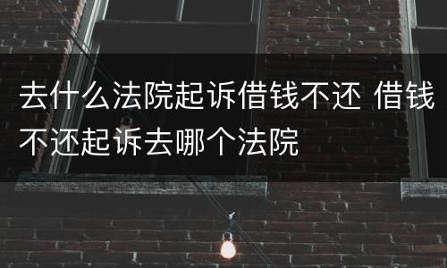 去什么法院起诉借钱不还 借钱不还起诉去哪个法院