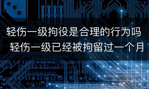 轻伤一级拘役是合理的行为吗 轻伤一级已经被拘留过一个月还会判刑吗