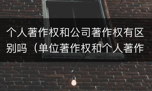 个人著作权和公司著作权有区别吗（单位著作权和个人著作权）