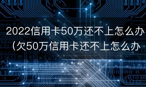 2022信用卡50万还不上怎么办（欠50万信用卡还不上怎么办）