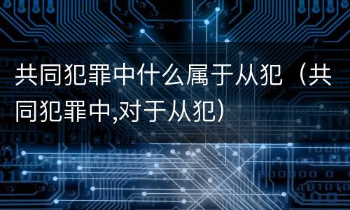 共同犯罪中什么属于从犯（共同犯罪中,对于从犯）
