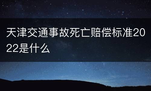 天津交通事故死亡赔偿标准2022是什么