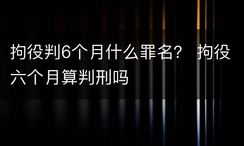 拘役判6个月什么罪名？ 拘役六个月算判刑吗